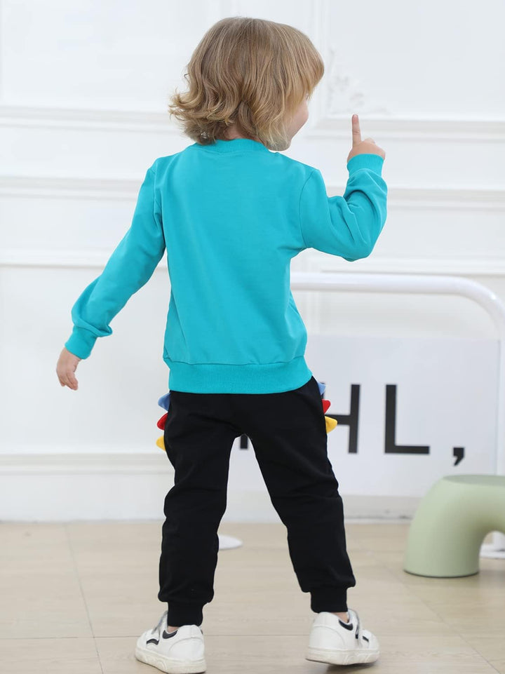 Volunboy Baby Jungen Dinosaurier kleidung, Kinder Pullover Jogginganzug Sweatshirt Langarmshirt und