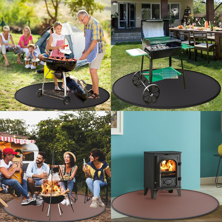 Feuerfeste Matte Feuerstelle Unterlage 2315°C Feuerschutzmatte Hitzeschutzmatte 114cm BBQ Grills Mat