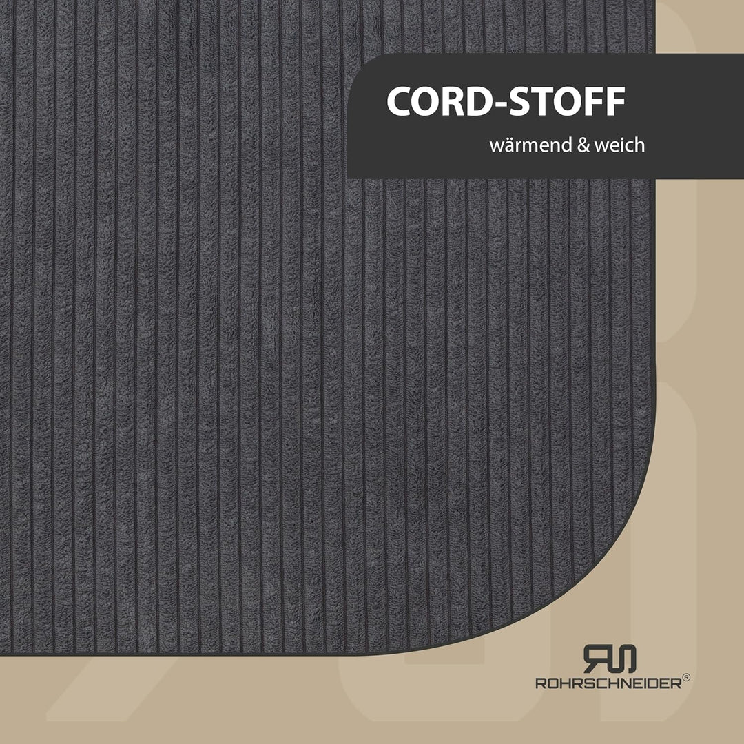 Rohrschneider Katzenbett Cordstoff mit Spielkugelset (Anthrazit, feiner Cordstoff) Anthrazit feiner