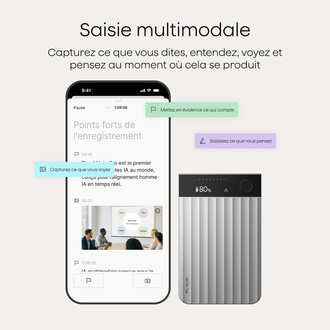 Plaud Note Pro und NotePin Paket, KI Digitales Diktiergerät App-Steuerung, KI-Notizgerät, KI-Transkr