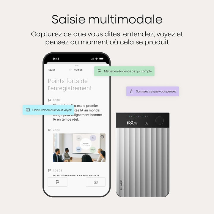 Plaud Note Pro und NotePin Paket, KI Digitales Diktiergerät App-Steuerung, KI-Notizgerät, KI-Transkr