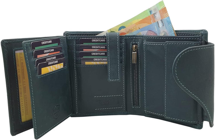 myledershop Vollrindleder Damen Hochformat Geldbörse/Geldbeutel/Portemonnaie mit Aussenriegel und RF