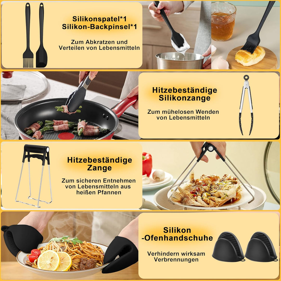 Charmofun 27 Stück Heissluftfritteuse Zubehör, Airfryer Zubehör für Ninja Foodi Flexdrawer 10,4L Hei
