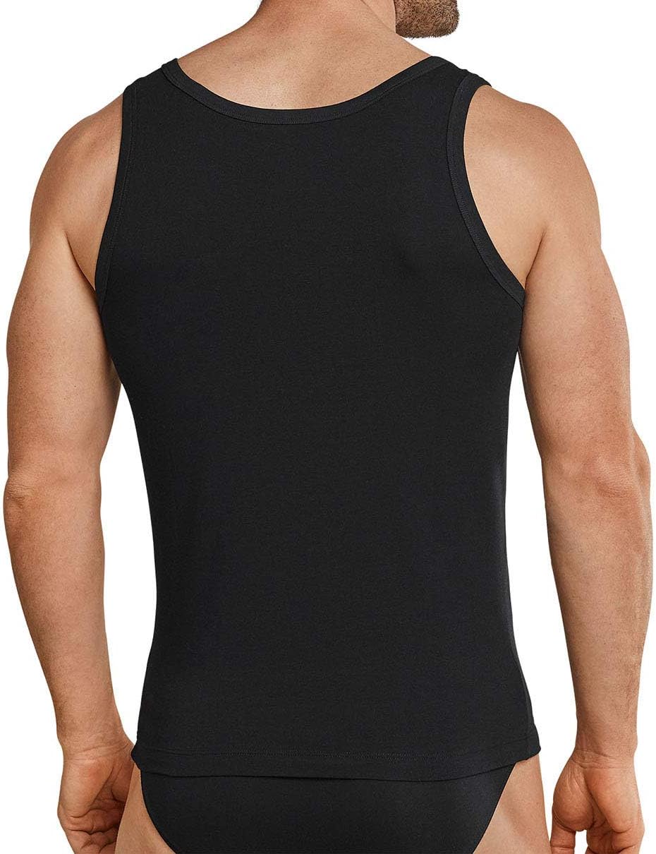 Schiesser Herren Achsel Shirt 95/5 2er Pack Farbe:Schwarz 000 M Schwarz, M Schwarz