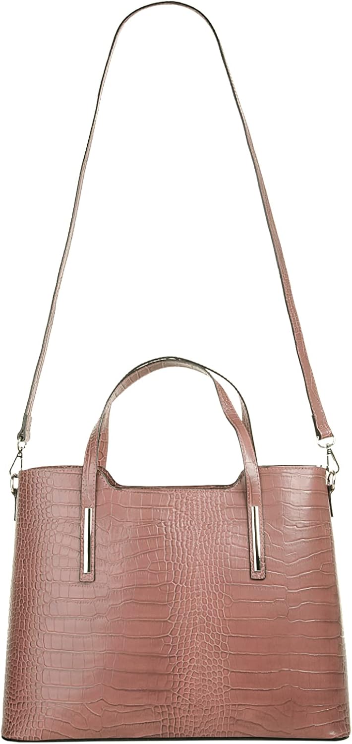 Cluty Handtasche Echt Leder Damen - 020454 Alt-rosa, Alt-rosa