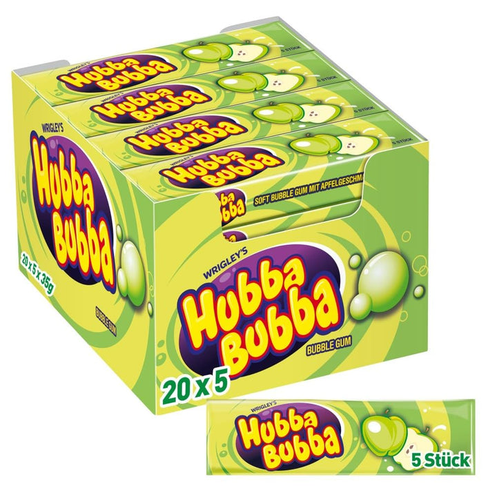 Hubba Bubba Kaugummi Apfel, 20er Pack (20 x 5 Stück), Apfel