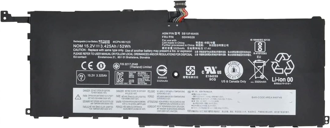 ASKC SB10F46466 00HW028 Laptop Akku für Lenovo Thinkpad X1 Carbon 4th Gen 2016 X1 Yoga 1st 2nd Serie