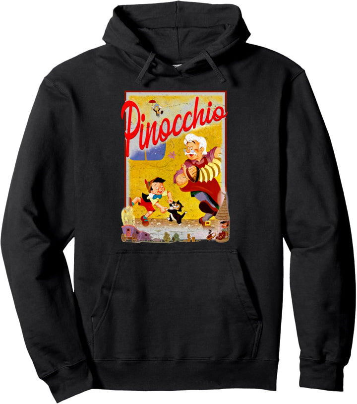 Disney Pinocchio Vintage Storybook Poster Pullover Hoodie