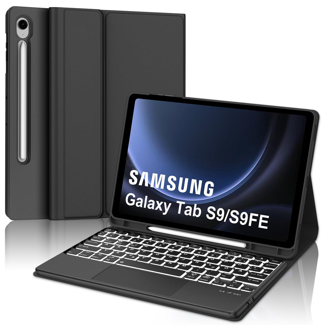 Samsung Galaxy Tab S9 FE Hülle mit Tastatur, Samsung Tablet Tastatur mit Touchpad für Galaxy Tab S9