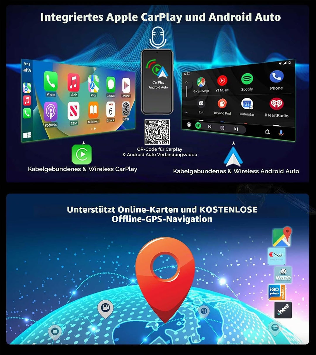 Erisin 10.25 Zoll 8-Kern 4GB+64GB Android 12 Autoradio GPS Navi für Mercedes Benz E-Klasse W212 S212