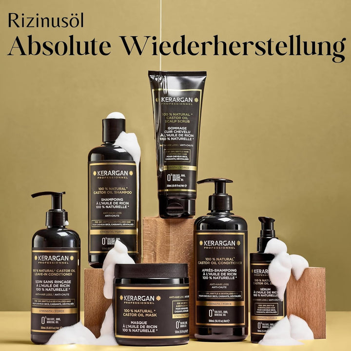 Kerargan - Anti-Haarausfall Shampoo &amp; Spülung Duo mit Rizinusöl für trockenes, brüchiges, geschwächt