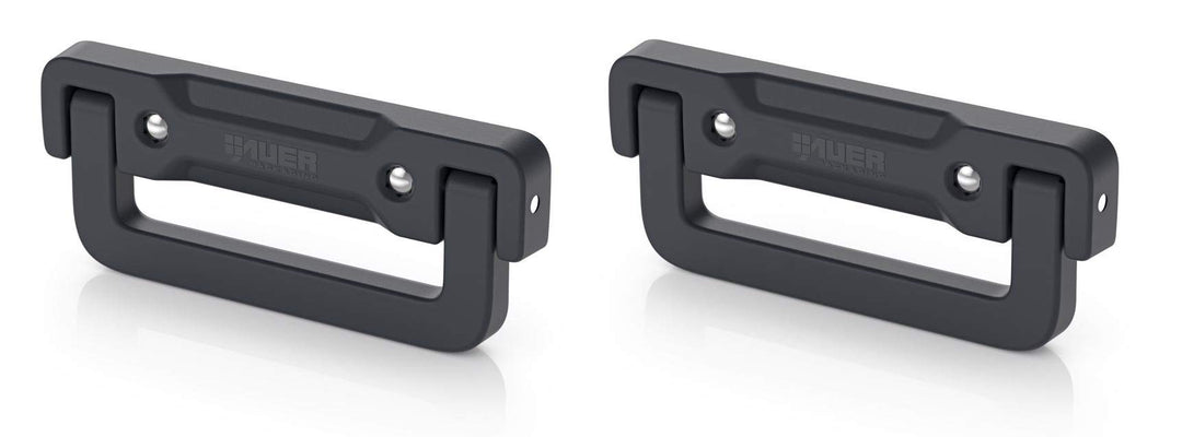 2x Kunststoff Klappgriff 16x6,3x1,5cm schwarz selbstfedernd * Griff für Eurobehälter, Koffer, Case