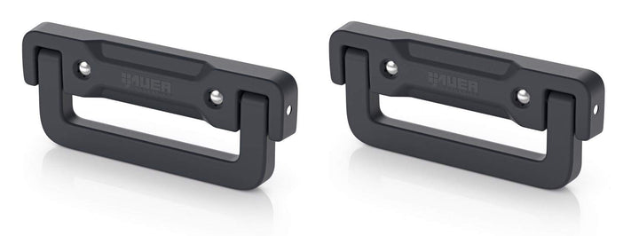 2x Kunststoff Klappgriff 16x6,3x1,5cm schwarz selbstfedernd * Griff für Eurobehälter, Koffer, Case