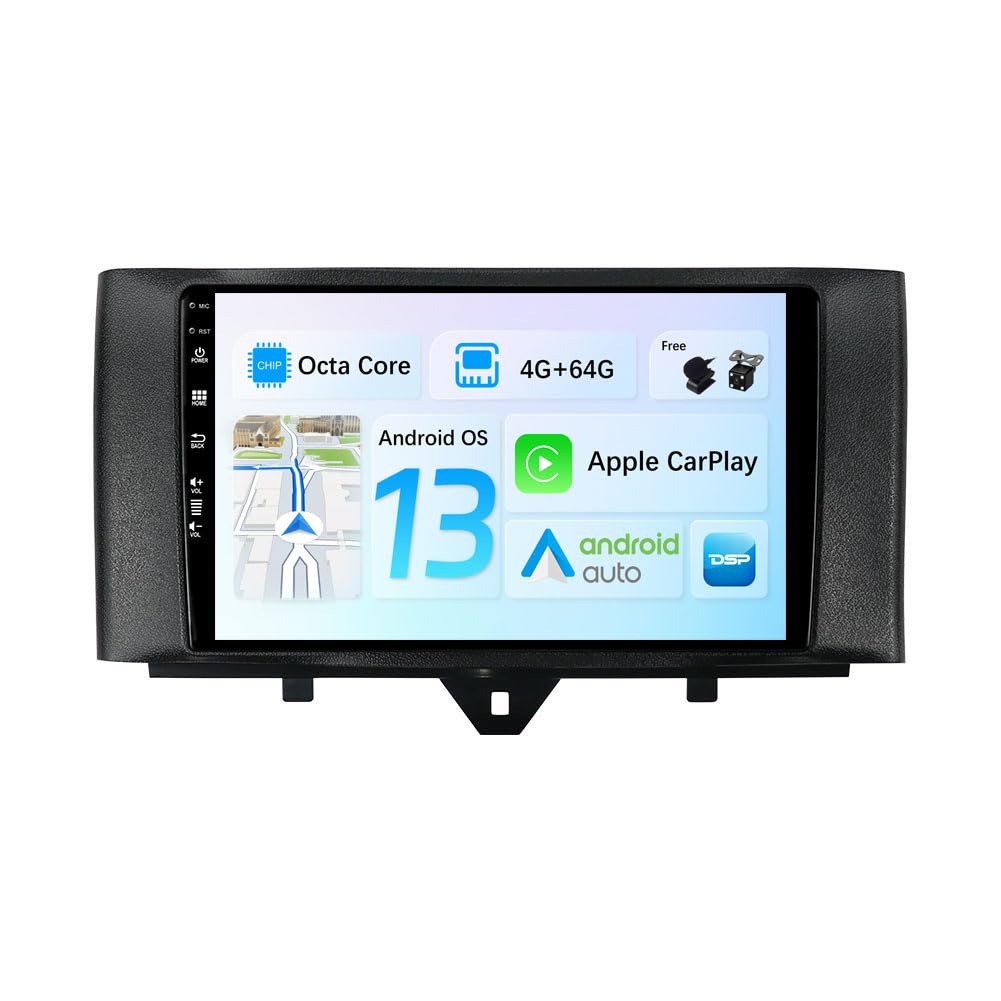JOYX Android 13 IPS Autoradio Passt für Mercedes Benz Smart Fortwo (2011-2015) - 4G+64G - Eingebaut