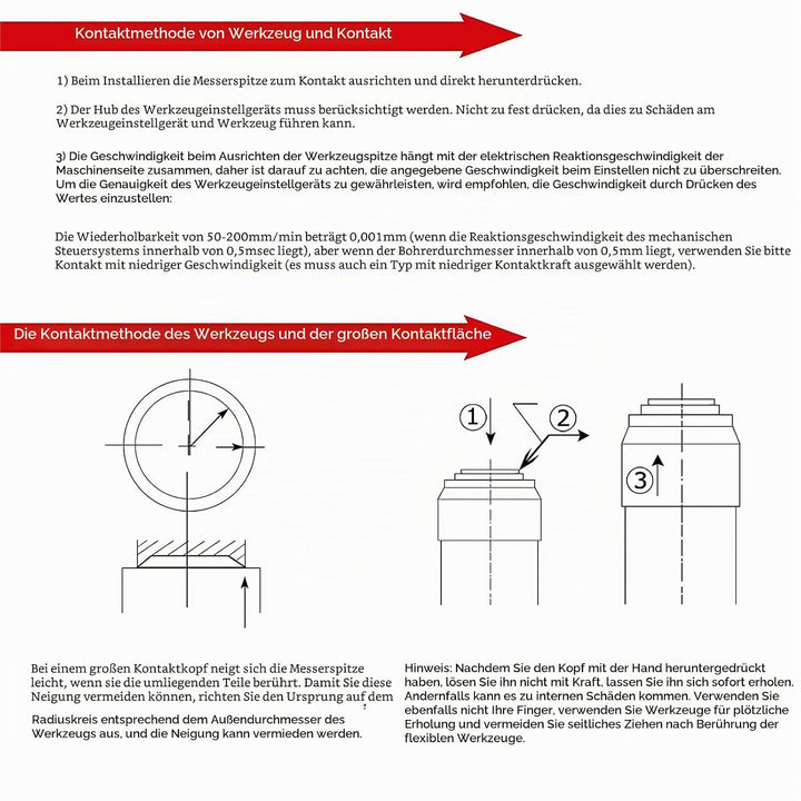 Automatischer CNC-Werkzeugsensor, 0,001 Mm Hoher Genauigkeits-Z-Achsen-Sondenwerkzeug-Berührungssens