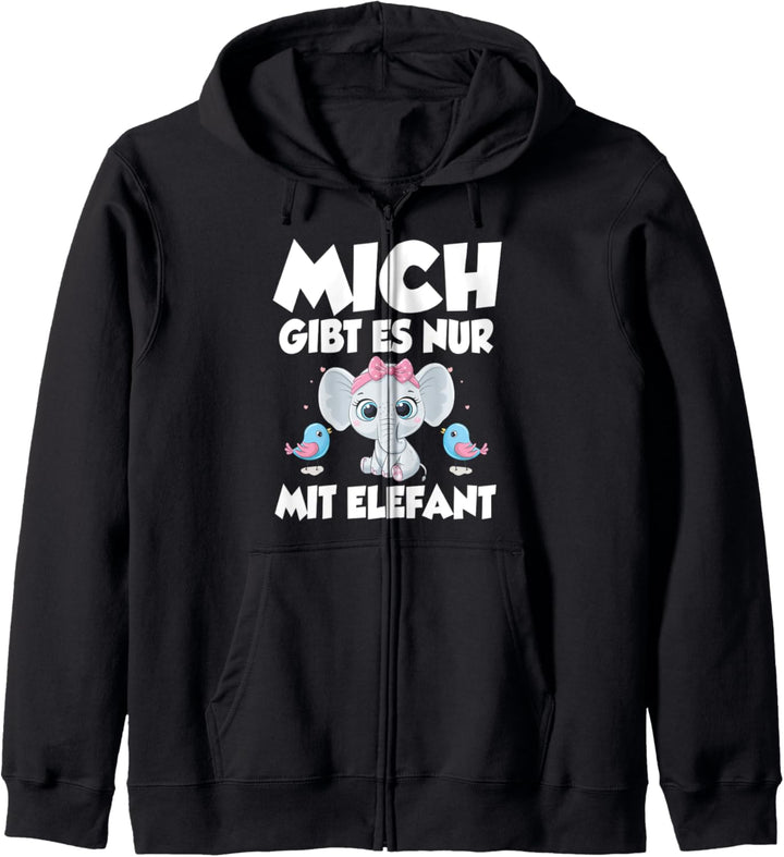 Mich gibt es nur mit Elefant lustige Sprüche Kapuzenjacke