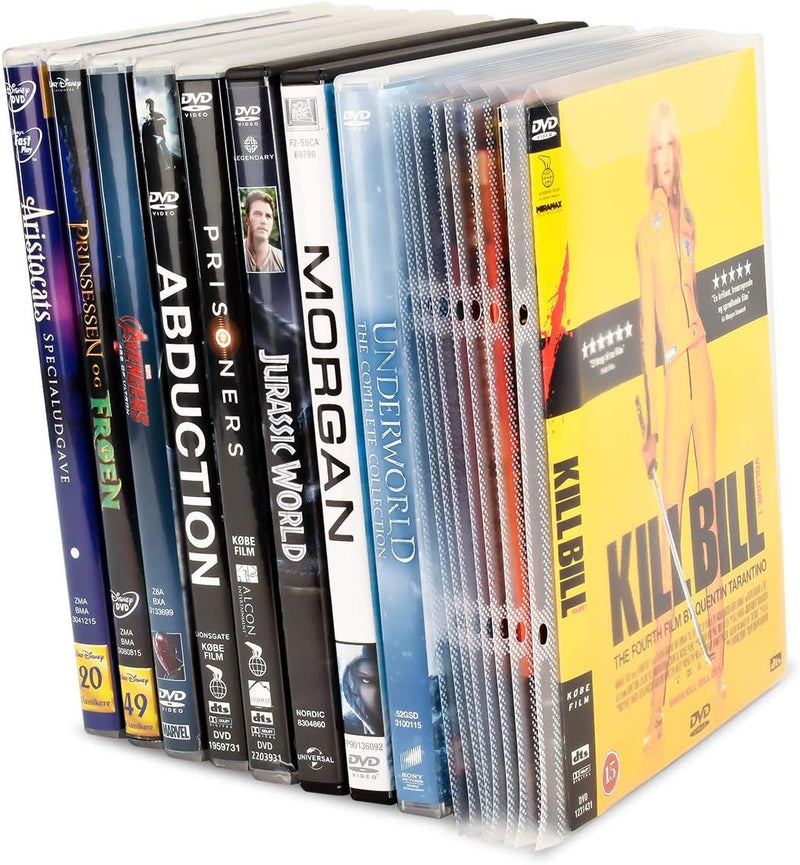 3L DVD Hüllen mit Ringbuch Löcher zur DVD-Filme Aufbewahrung – 100 Stück - Praktisch für DVD Ordner