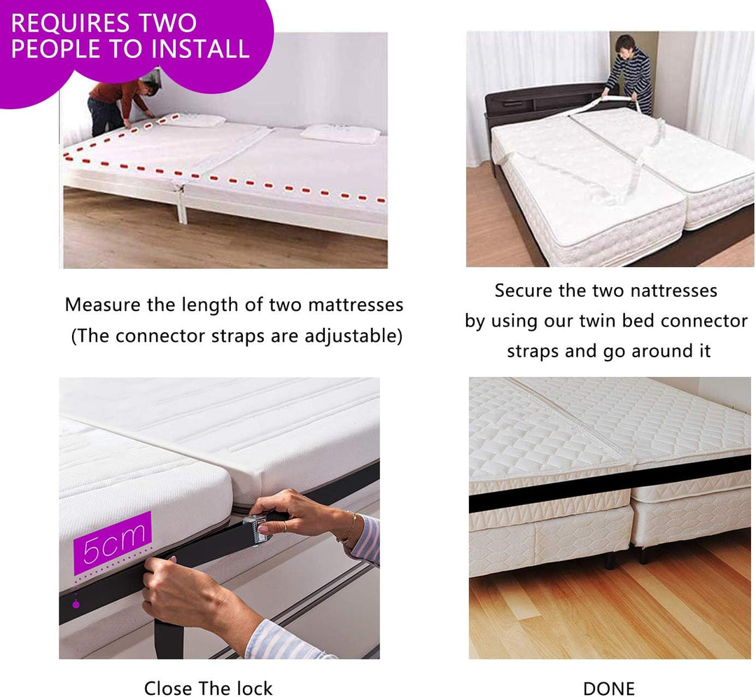 ImnBest Matratzenkeil | Matratzenhalter | Doppelbettbrücke | Bettbrücke | Verbindet Zwei Matratzen z