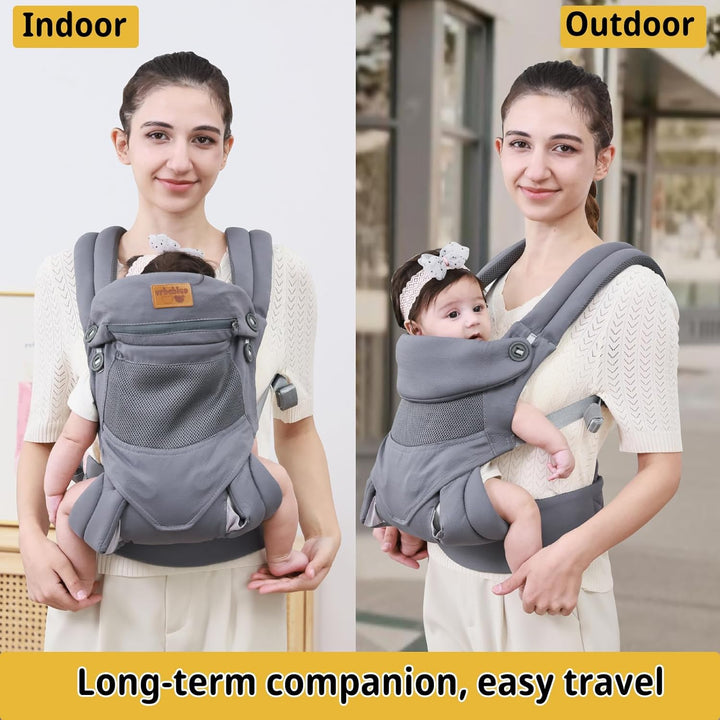 Babytrage für Neugeborene ab Geburt, Weich Atmungsaktiv Babytrage mit verstellbarem Hüftgurt Schulte