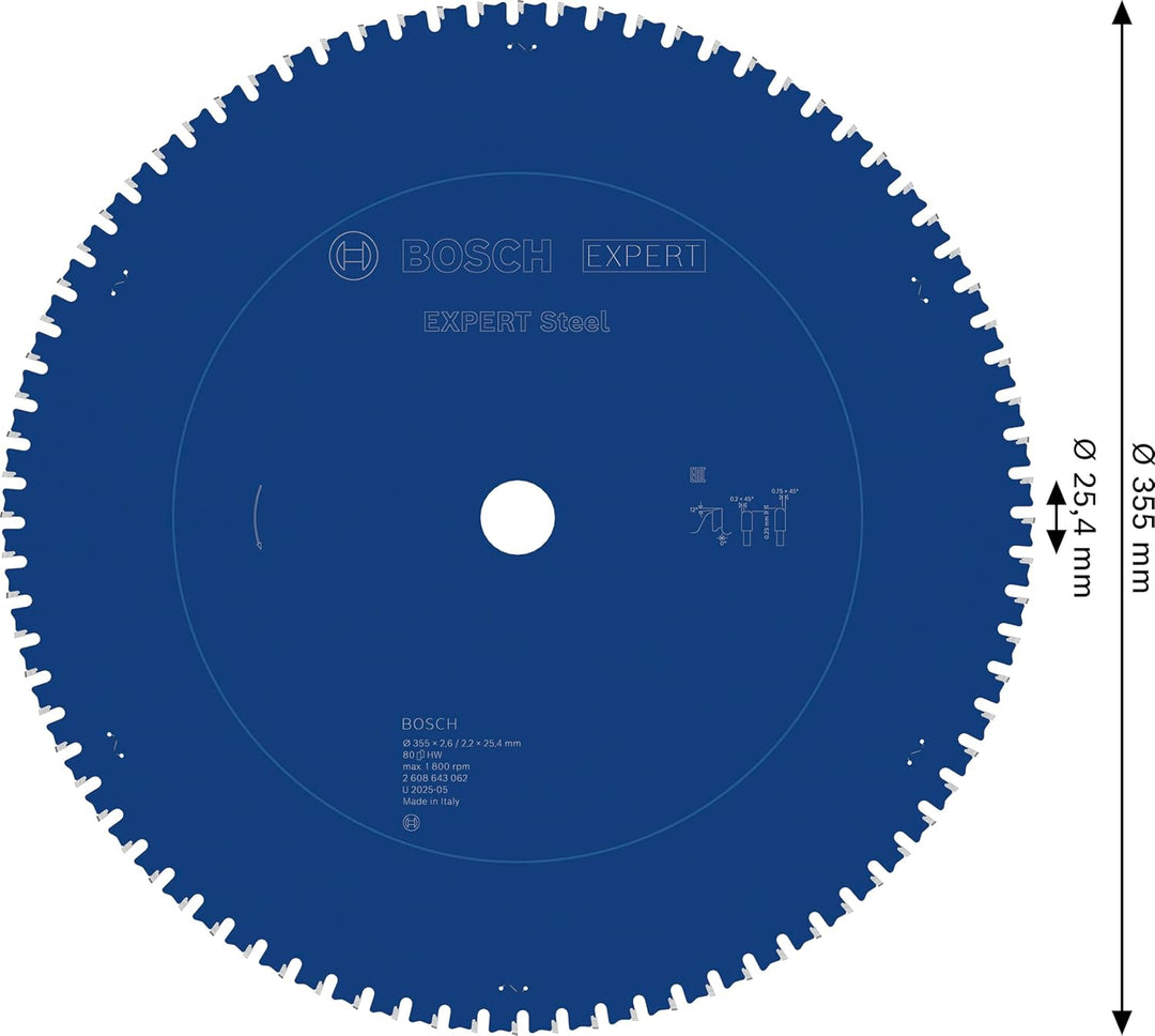 Bosch Accessories Bosch Professional 1x Kreissägeblatt Expert for Steel (für Stahl, Sägeblatt Ø 355
