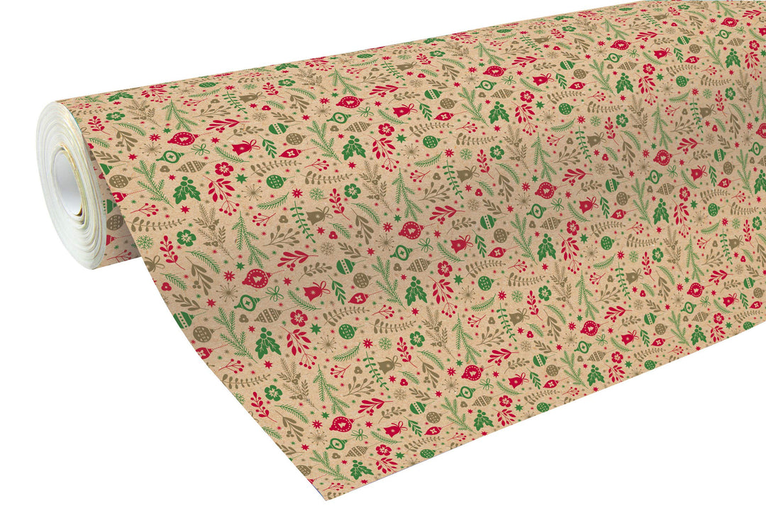 Clairefontaine 211725C - Rolle Geschenkpapier aus recycling Kraftpapier, 50mx70 cm 70g, Weichnachten
