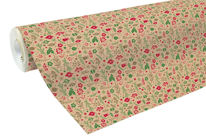 Clairefontaine 211725C - Rolle Geschenkpapier aus recycling Kraftpapier, 50mx70 cm 70g, Weichnachten