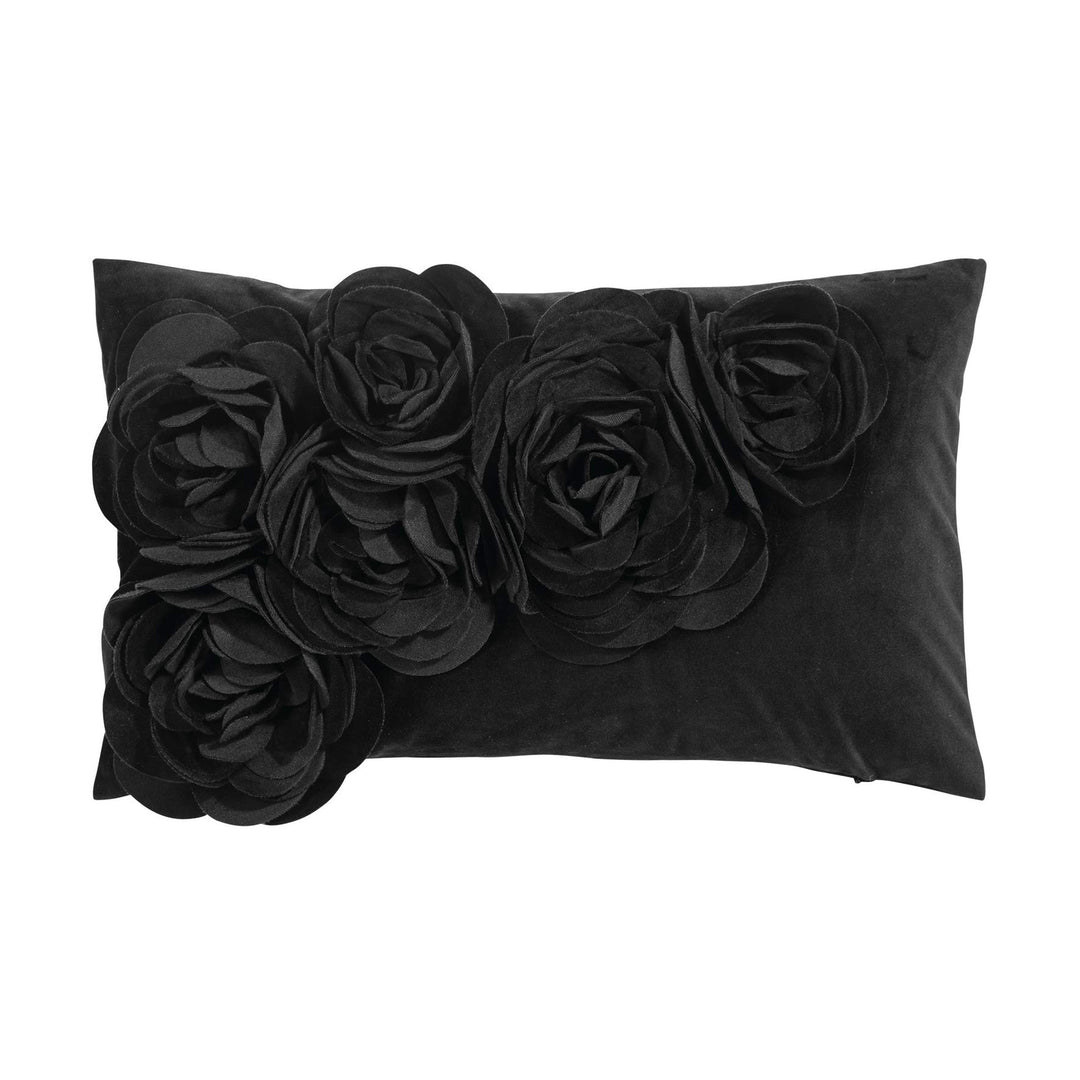 PAD - Kissenhülle, Kissenbezug - FLORAL - Polyester - schwarz - 30x50 cm - Lieferung erfolgt OHNE Fü
