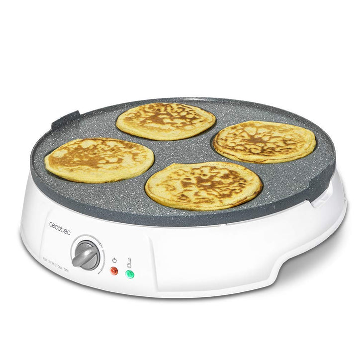 Cecotec Crepe Fun CrepeStone Twin, 1200 w Power und Antihaftbeschichtungsstein aus ökologischem Stei