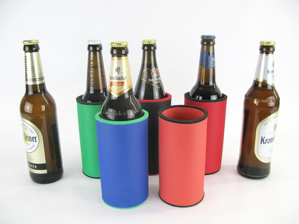 Erstklassige Qualitätskühler für 0,5L Bierdosen oder Bierflaschen im bunten Mix aus 5 Neoprenkühlern