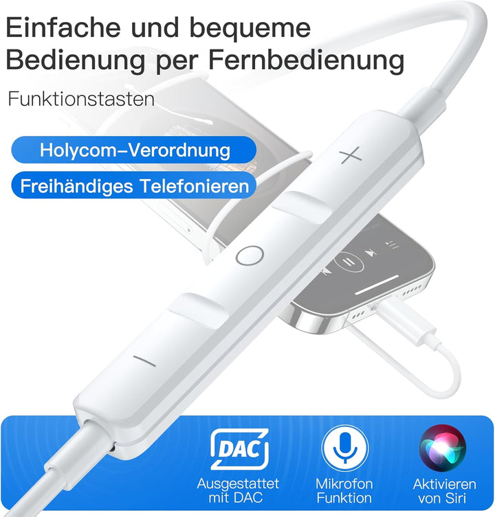 iPhone Kopfhörer mit Kabel - Lightning Kopfhörer mit Kabel In Ear Kopfhörer Lighting Anschluss Mikro