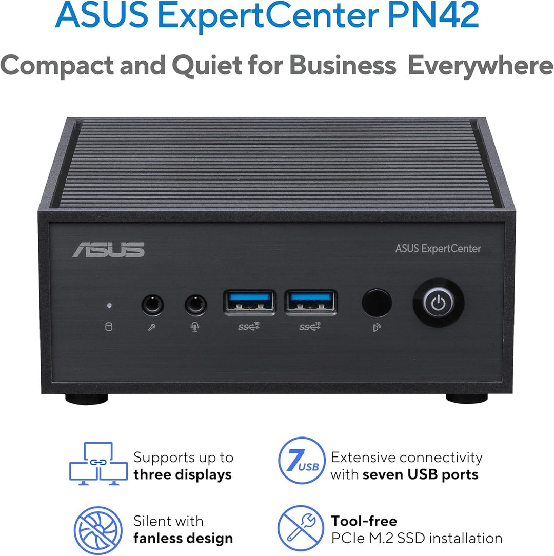 ASUS PN42-SN004AV Intel� N N100 4 GB DDR4-SDRAM 128 GB SSD Windows 11 Pro Mini PC Nero (ASUS PN42-SN