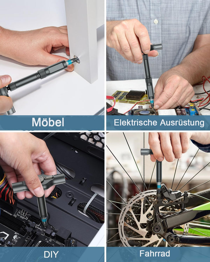 Ratschen Schraubendreher Set, 24 in 1 Magnetisch Schraubendreher Set, Manueller DIY abnehmbarem Rats