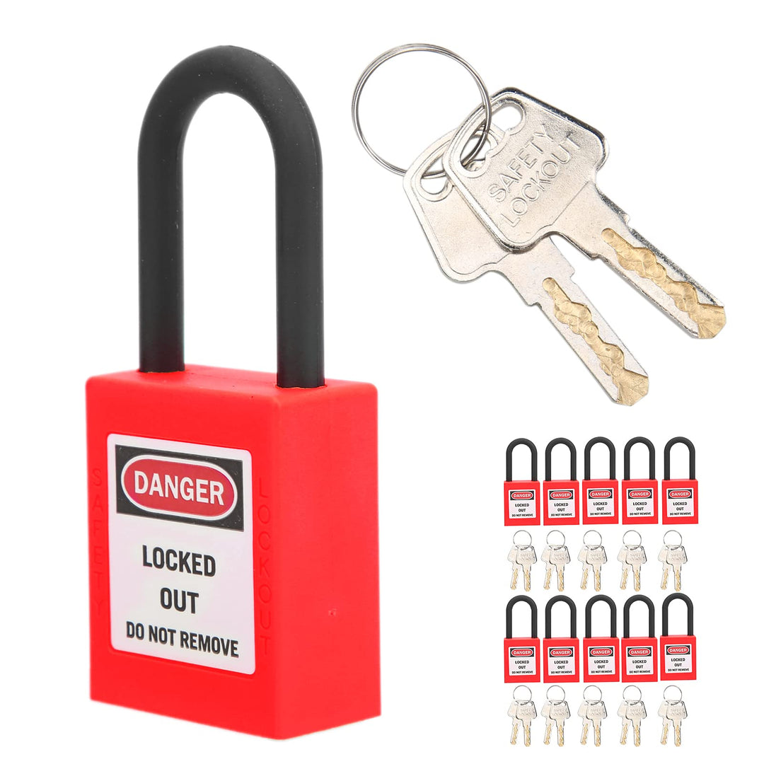 Lockout Tagout Schlösser, 10 Stück Sicherheits-Vorhängeschloss mit 20 Schlüsseln, Staubdicht Lock Ou