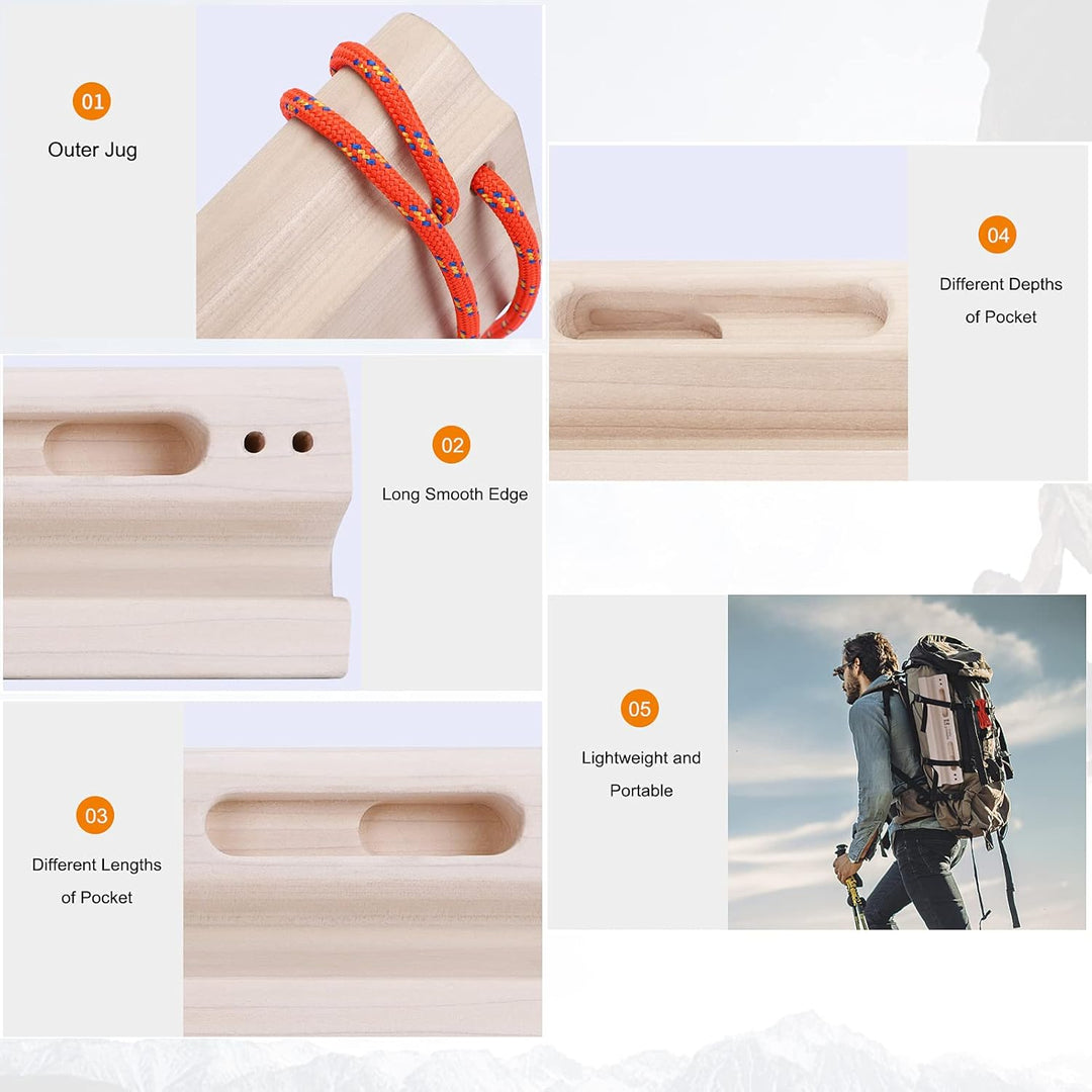 TWO STONES Tragbares Griffbrett als Klettertraining Boards mit Kanten und Taschen, Tragbares Kletter