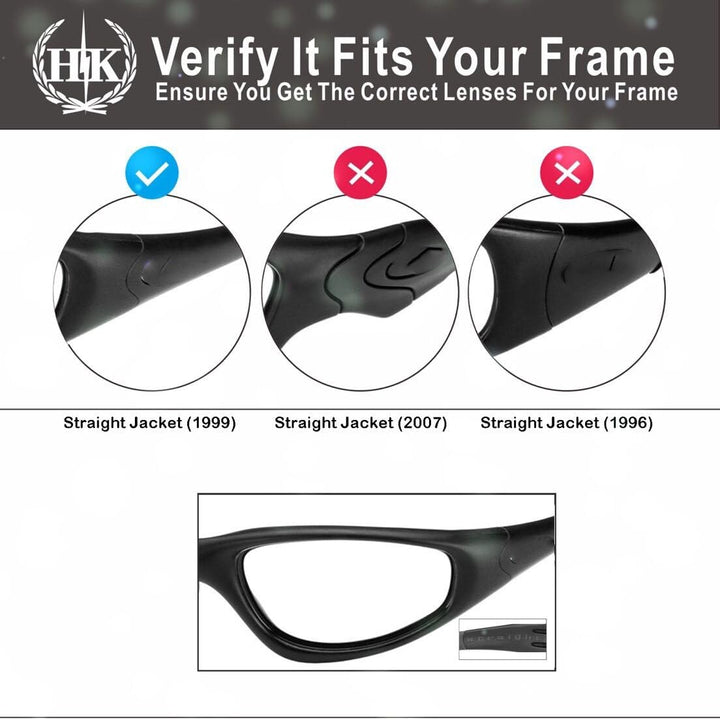 HKUCO Plus Mens Replacement Lenses For Oakley Straight Jacket (1999) Sunglasses Black Polarized