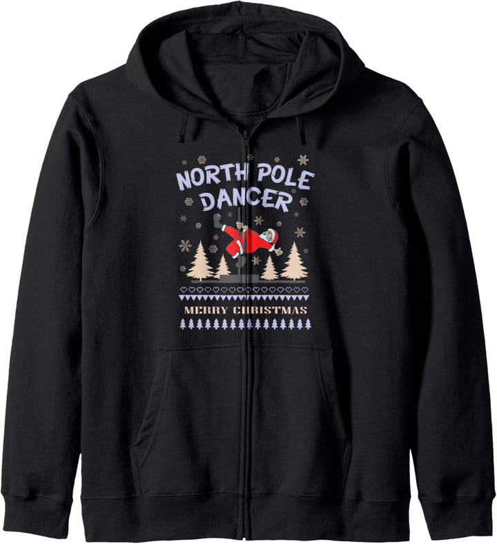 Pole Dance Nikolaus Weihnachtsmann NorthPole Dancer Geschenk Kapuzenjacke