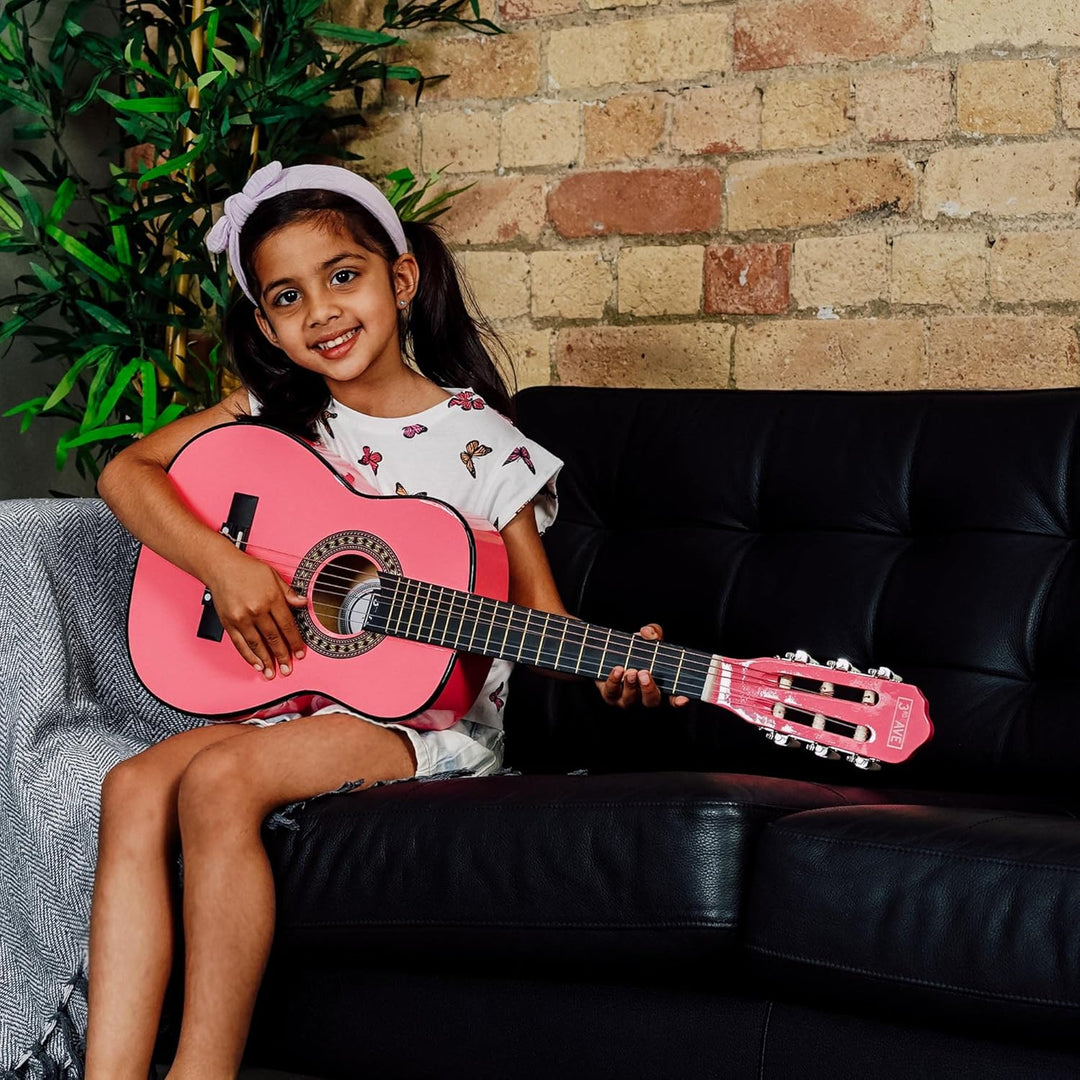 3rd Avenue 1/4 Flamencogitarren-Starterset in Kindergrösse mit Nylonsaiten – mit Tasche, Saiten – in