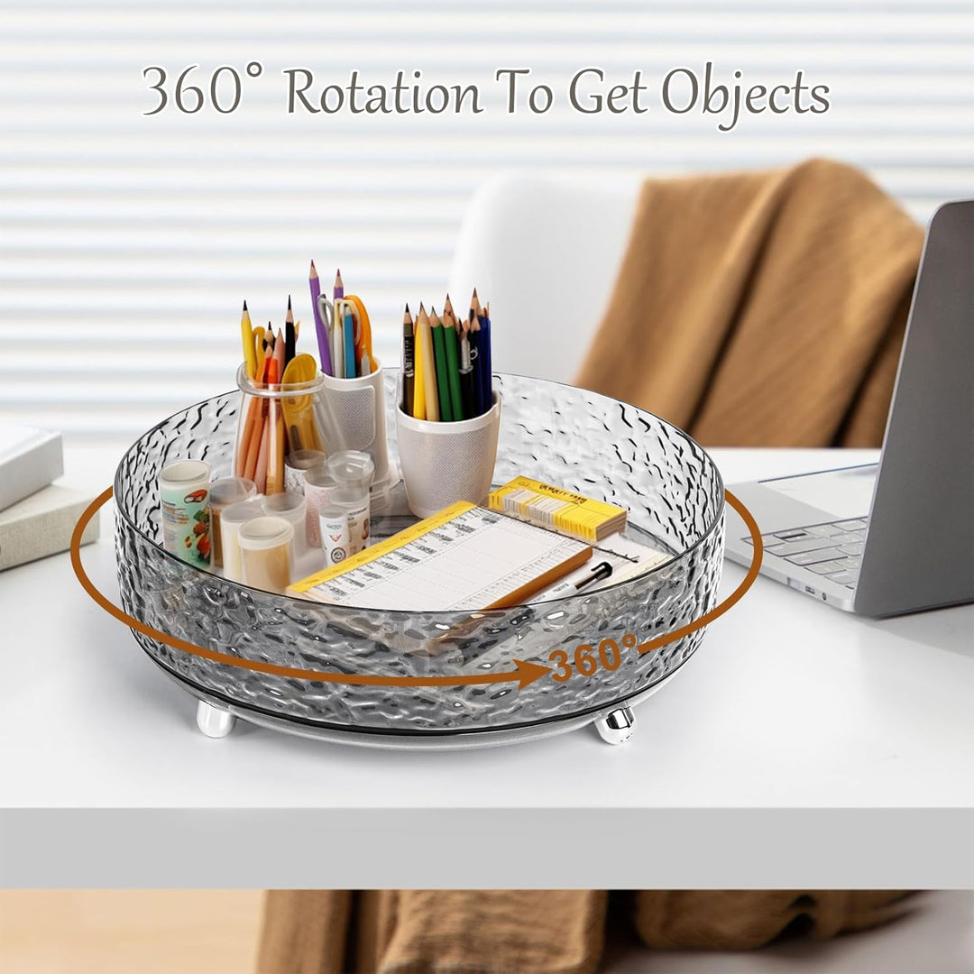 CECOLIC Lazy Susan 360° drehbarer Make up Organizer, 28 cm Parfüm Organizer Tablett, drehbarer Hautp