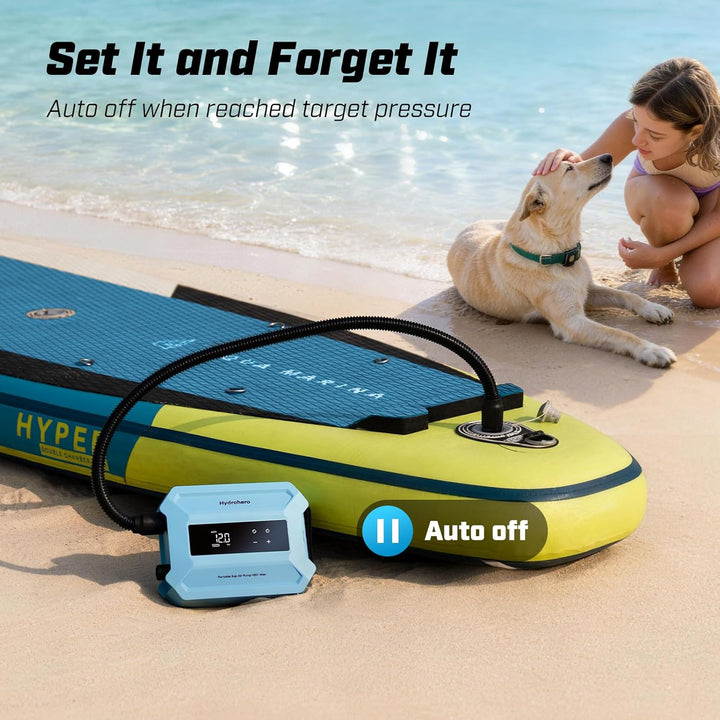 Hydrohero Elektrische SUP Pumpe, 20 PSI SUP Pumpe, 96,2Wh Akku | 4 Min. bis 12 PSI, 1,6 kg Leichtgew