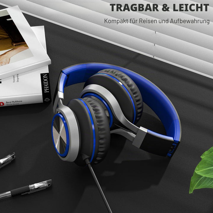USB-C Kopfhörer mit Mikrofon und Lautstärkeregler, Over Ear Stereo Headsets für iPhone 15, 16 Pro, k