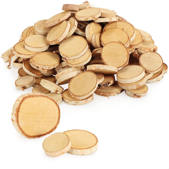 com-four® 1kg Streudeko, dekorative Holzscheiben zum Streuen - Holzchips aus natürlichem Holz mit Ri