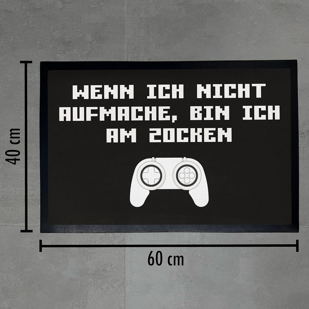 Trendation - Gamer Zocker Fussmatte Geschenk Freund Geschenkidee Wenn Ich Nicht Aufmache Bin Ich Am