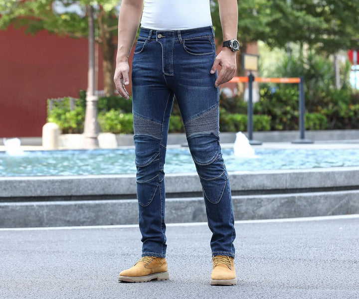 CTBQiTom Herren Motorrad Jeans Motorrad Hosen Schutz Motorradhose mit Abnehmbarer CE Rüstung 32W / 3