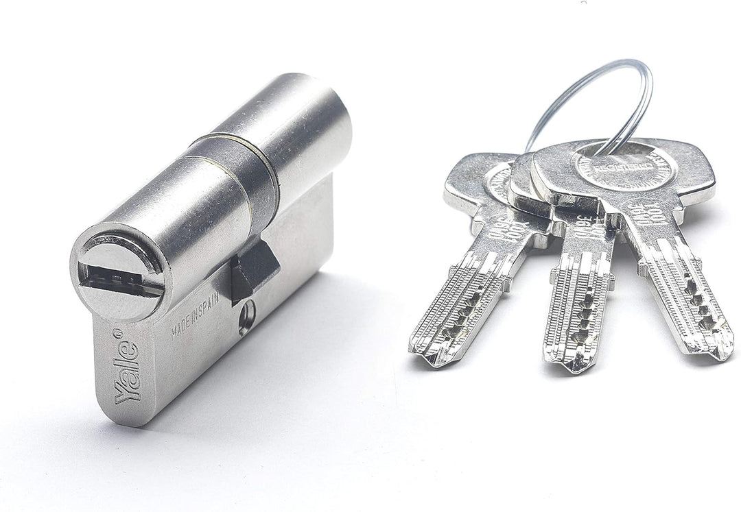 Yale YL63030HNLC, Sicherheitszylinder, YL6, No, kurz, Schlüssel, vernickelt, 30 x 30 mm