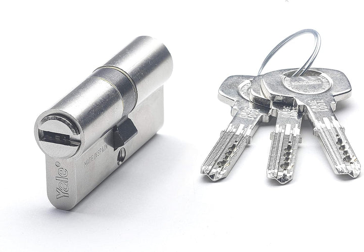 Yale YL63030HNLC, Sicherheitszylinder, YL6, No, kurz, Schlüssel, vernickelt, 30 x 30 mm