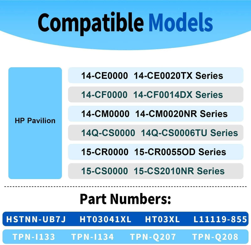 HT03XL L11119-855 Laptop Akku für HP Pavilion 14-CE 14-CF 14-CK 14-cm 15-DA 15-DB 15-CR 15-CW 17-by