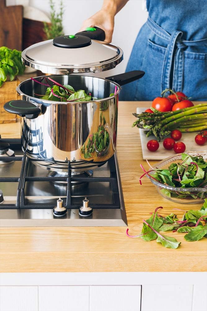 MONIX Presto | 6-Liter-Schnellkochtopf aus Edelstahl 18/10, geeignet für alle Herdarten, einschliess