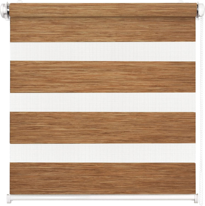 Rikmani Doppelrollo Fensterrollo LUIS Duo-Rollo Klemmfixierung Zebrarollo Seitenzugrollo ohne Bohren