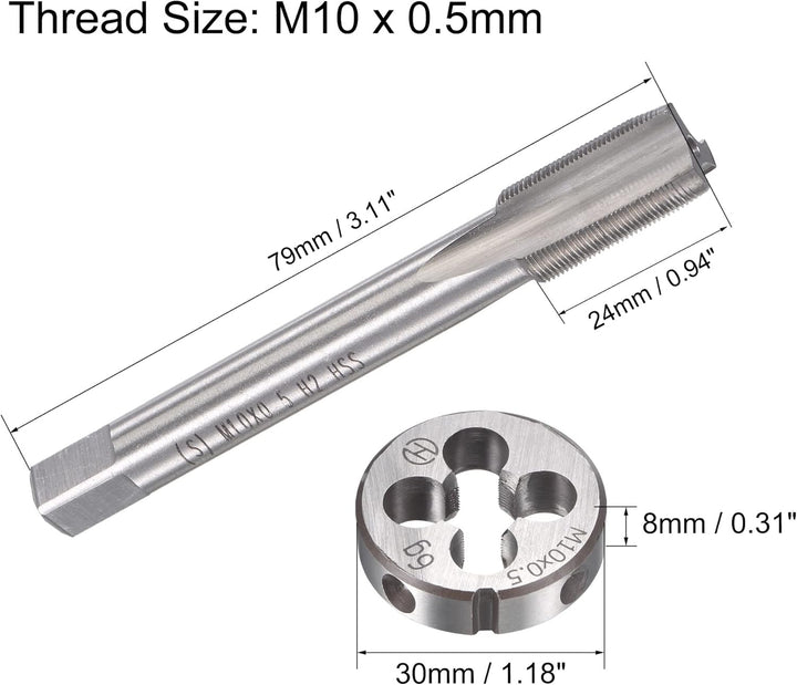 sourcing map Gewindebohrer M10 x 0,5mm Gewindebohrer mit Legierungswerkzeug M10 x 0.5mm, M10 x 0.5mm