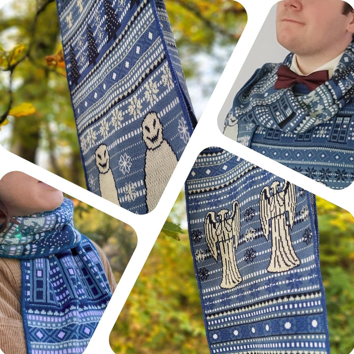 DOCTOR WHO Weihnachtsschal – Offizieller BBC Fanartikel Blau, Blau